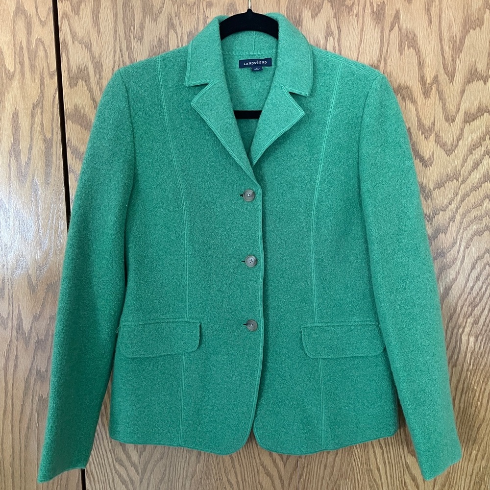 Lands’ End Green Wool Blazer